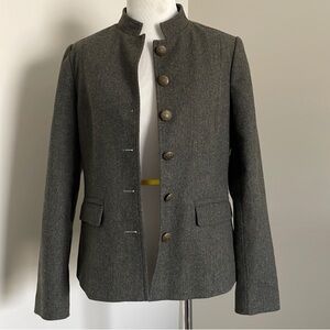 EUC Banana Republic wool blend blazer olive tweed jacket sz 4